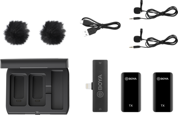 BOYA BY-XM6-K3 Ultracompact 2.4GHZ Dual-Channel Wireless Microphone System - Compatible with iOS devices - Image 2